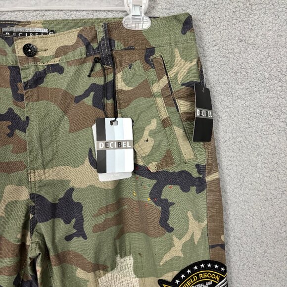 Decibel Men's Camo Rip Stop Stretch Pants Distressed Straight Leg 42W X 35L NWTs - Picture 5 of 11